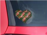 Famingos and Flowers Pink - I Heart Love Car Window Decal 6.5 x 5.5 inches
