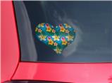 Beach Flowers 02 Blue Medium - I Heart Love Car Window Decal 6.5 x 5.5 inches