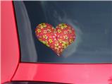 Beach Flowers Coral - I Heart Love Car Window Decal 6.5 x 5.5 inches