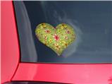 Beach Flowers Sage Green - I Heart Love Car Window Decal 6.5 x 5.5 inches