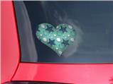 Starfish and Sea Shells Seafoam Green - I Heart Love Car Window Decal 6.5 x 5.5 inches