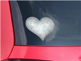 Watercolor Leaves Blues - I Heart Love Car Window Decal 6.5 x 5.5 inches