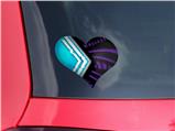 Black Waves Neon Teal Purple - I Heart Love Car Window Decal 6.5 x 5.5 inches