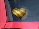 Two Tone Waves Neon Green Orange - I Heart Love Car Window Decal 6.5 x 5.5 inches