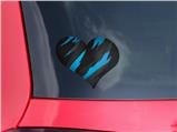 Jagged Camo Neon Blue - I Heart Love Car Window Decal 6.5 x 5.5 inches