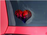 Liquid Metal Chrome Flame Hot - I Heart Love Car Window Decal 6.5 x 5.5 inches