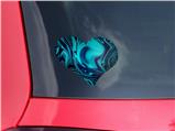 Liquid Metal Chrome Neon Blue - I Heart Love Car Window Decal 6.5 x 5.5 inches