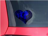 Liquid Metal Chrome Royal Blue - I Heart Love Car Window Decal 6.5 x 5.5 inches