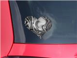Liquid Metal Chrome - I Heart Love Car Window Decal 6.5 x 5.5 inches