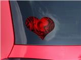 Liquid Metal Chrome Red - I Heart Love Car Window Decal 6.5 x 5.5 inches