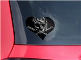 Chrome Skull on Black - I Heart Love Car Window Decal 6.5 x 5.5 inches