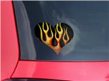 Metal Flames - I Heart Love Car Window Decal 6.5 x 5.5 inches