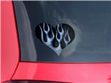 Metal Flames Blue - I Heart Love Car Window Decal 6.5 x 5.5 inches