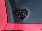 Kearas Peace Signs Black - I Heart Love Car Window Decal 6.5 x 5.5 inches