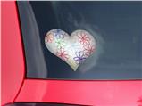 Kearas Flowers on White - I Heart Love Car Window Decal 6.5 x 5.5 inches
