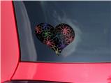 Kearas Flowers on Black - I Heart Love Car Window Decal 6.5 x 5.5 inches