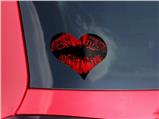 Big Kiss Red on Black - I Heart Love Car Window Decal 6.5 x 5.5 inches