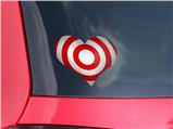 Bullseye Red and White - I Heart Love Car Window Decal 6.5 x 5.5 inches