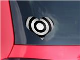 Bullseye Black and White - I Heart Love Car Window Decal 6.5 x 5.5 inches