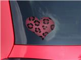 Leopard Skin Pink - I Heart Love Car Window Decal 6.5 x 5.5 inches