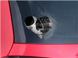 Urban Skull - I Heart Love Car Window Decal 6.5 x 5.5 inches