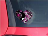 Pink Star Splatter - I Heart Love Car Window Decal 6.5 x 5.5 inches