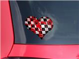 Checkerboard Splatter - I Heart Love Car Window Decal 6.5 x 5.5 inches