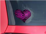 Pink Zebra - I Heart Love Car Window Decal 6.5 x 5.5 inches