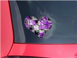 Purple Checker Skull Splatter - I Heart Love Car Window Decal 6.5 x 5.5 inches