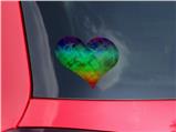 Rainbow Butterflies - I Heart Love Car Window Decal 6.5 x 5.5 inches