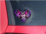 Butterfly Skull - I Heart Love Car Window Decal 6.5 x 5.5 inches