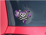 Purple Princess Skull - I Heart Love Car Window Decal 6.5 x 5.5 inches