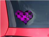 Purple Star Checkerboard - I Heart Love Car Window Decal 6.5 x 5.5 inches
