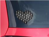 Skull and Crossbones Pattern - I Heart Love Car Window Decal 6.5 x 5.5 inches