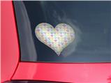 Kearas Hearts White - I Heart Love Car Window Decal 6.5 x 5.5 inches