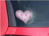 Flamingos on Pink - I Heart Love Car Window Decal 6.5 x 5.5 inches