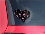 Flamingos on Black - I Heart Love Car Window Decal 6.5 x 5.5 inches