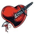 Heart Stabbed 47x45 inch - Fabric Wall Skin Decal