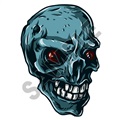 Skull Bloodshot 47x66 inch - Fabric Wall Skin Decal