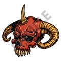 Skull Ram Horns 03 47x44 inch - Fabric Wall Skin Decal