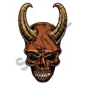 Skull Ram Horns 04 30x48 inch - Fabric Wall Skin Decal